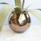 Arranjo Amarílis Artificial Rosa No Vaso Bronze | Formosinha